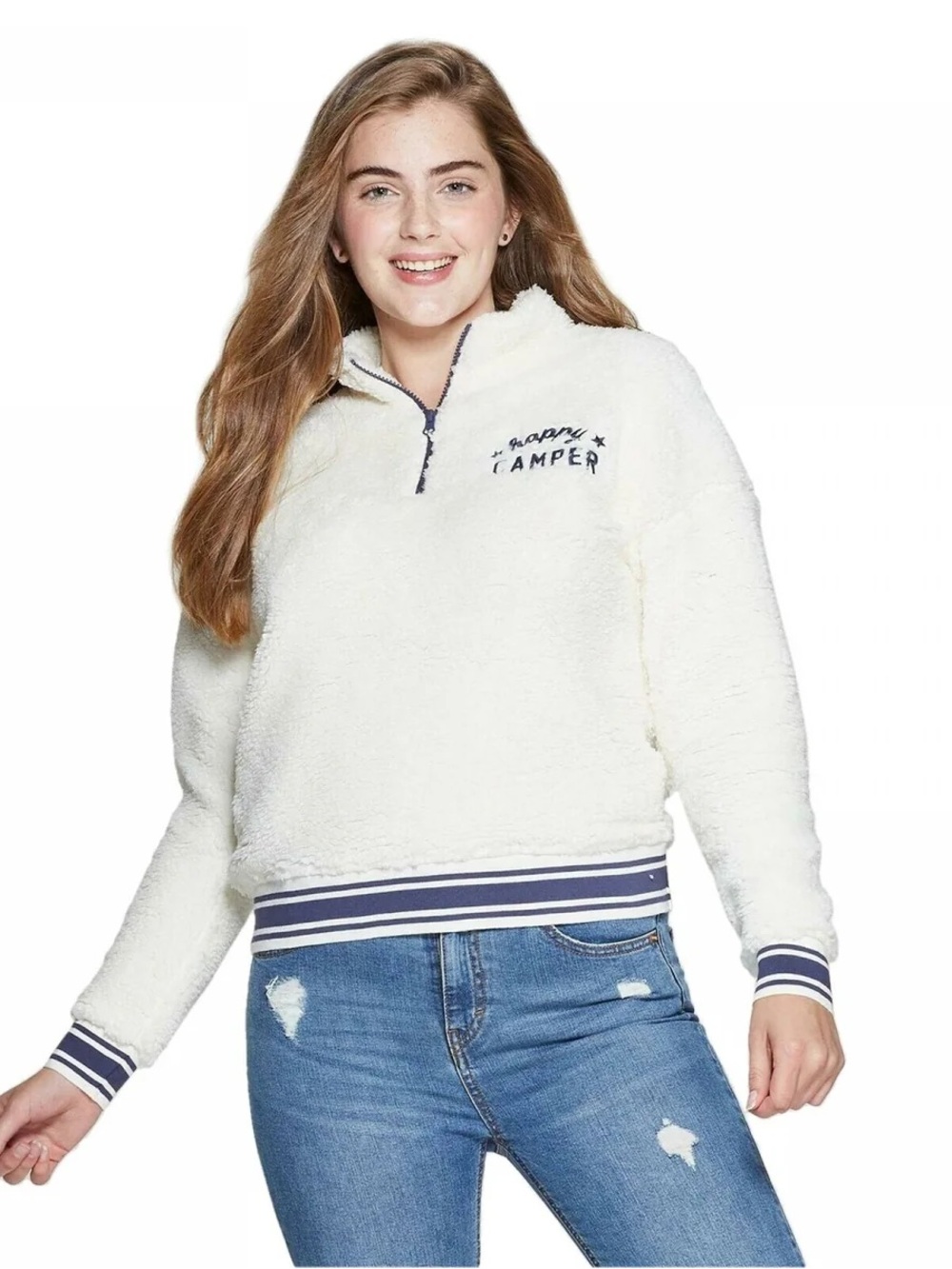GRAYSON/THREADS WOMEN'S HAPPY CAMPER SHERPA 1/4 ZIP SWEATSHIRT